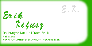 erik kifusz business card